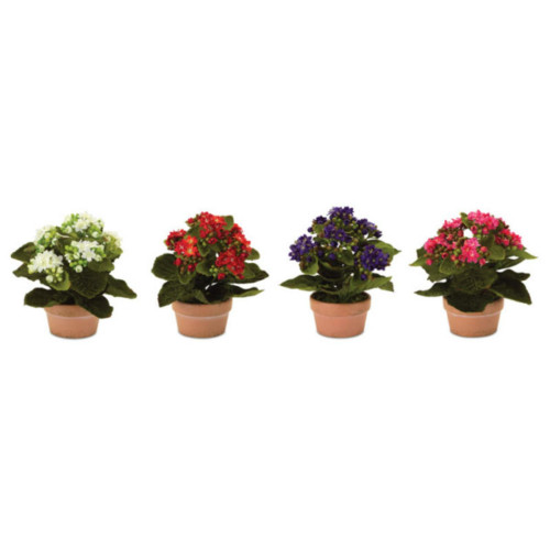 Potted Kalanchoe Artificial Floral Plants - 7” - Pack of 4 - IMAGE 1