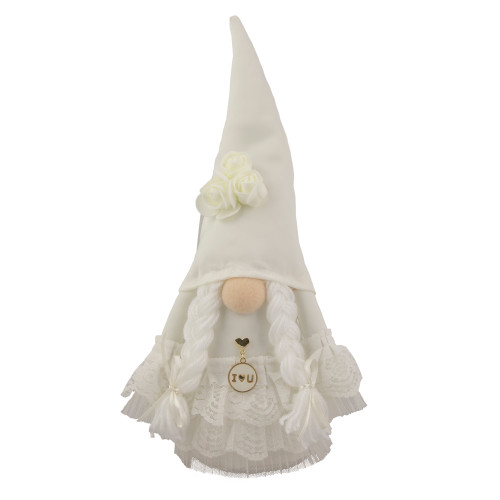 12.75" White Wedding Day Bride Gnome - IMAGE 1