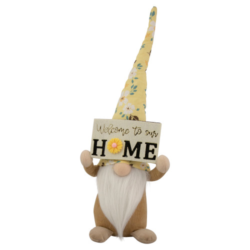 15.25" Spring Sunflower Hat Gnome with Home Sign - IMAGE 1