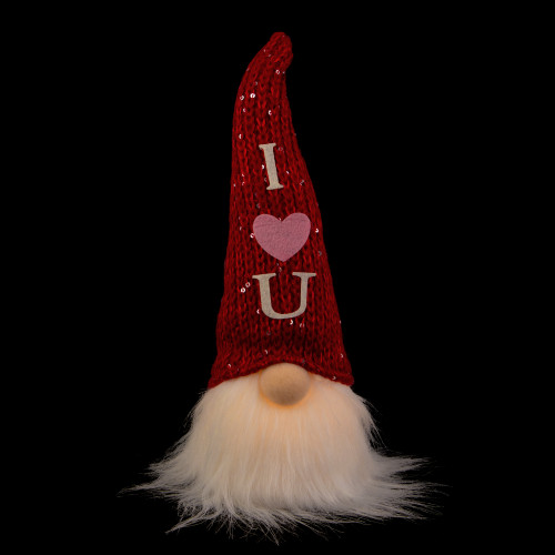 LED Lighted "I Heart U" Valentine's Day Gnome - 11.5" - IMAGE 1
