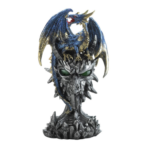 Dragon Warrior Halloween Statue - 9.5" - Blue and Gold - IMAGE 1