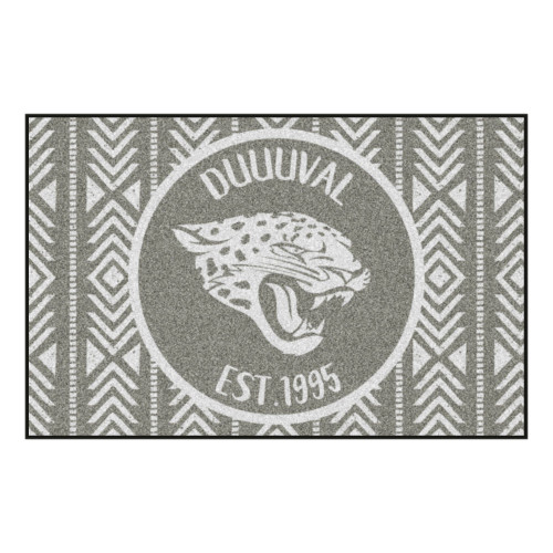 19" x 30" Green and White NFL Jacksonville Jaguars Rectangular Starter Mat - IMAGE 1