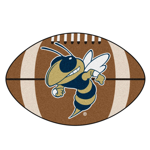 20.5" x 32.5" Brown and Blue NCAA Georgia Tech Yellow Jackets Football Mat - IMAGE 1