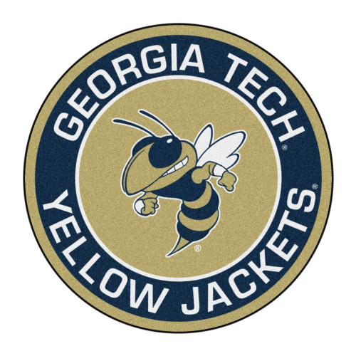 Gold and Blue NCAA Georgia Tech Yellow Jackets Roundel Mat 27" - IMAGE 1