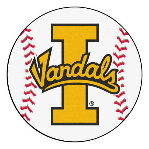 27" White and Yellow NCAA Idaho Vandals Round Baseball Mat - IMAGE 1