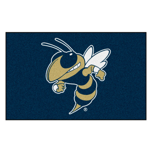 59.5" x 94.5" Blue and Gold NCAA Georgia Tech Yellow Jackets Rectangular Ulti Mat Area Rug - IMAGE 1