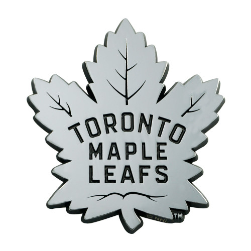 3" Stainless Steel and Black NHL Toronto Maple Leafs 3D Emblem - IMAGE 1