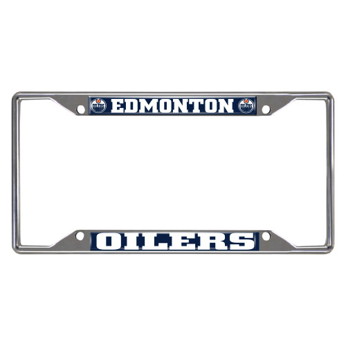 NHL Edmonton Oilers Rectangular Chrome License Plate Frame - IMAGE 1