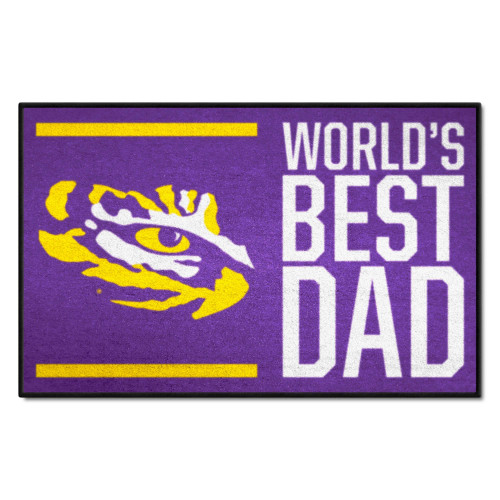 19" x 30" Purple and Yellow NCAA Bayou Bengals "WB Dad" Starter Door Mat - IMAGE 1