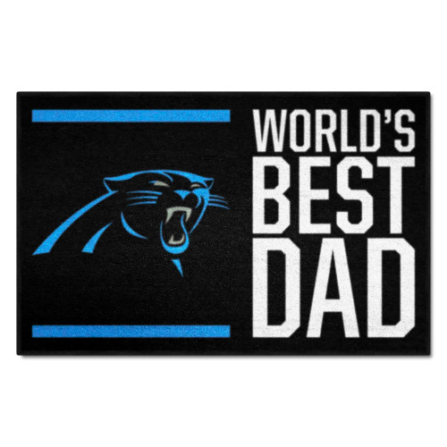 Black and Blue NFL Carolina Panthers "World's Best Dad" Rectangular Starter Door Mat 19" x 30" - IMAGE 1