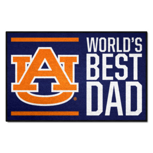 19" x 30" Blue and Orange NCAA Tigers "WB Dad" Starter Door Mat - IMAGE 1