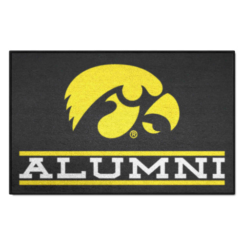 NCAA Black and Yellow Hawkeyes Alumni Starter Doormat 30" x 19" - IMAGE 1