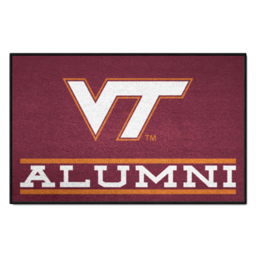 NCAA Burgundy and White Hokies Alumni Starter Door Mat 30" x 19" - IMAGE 1