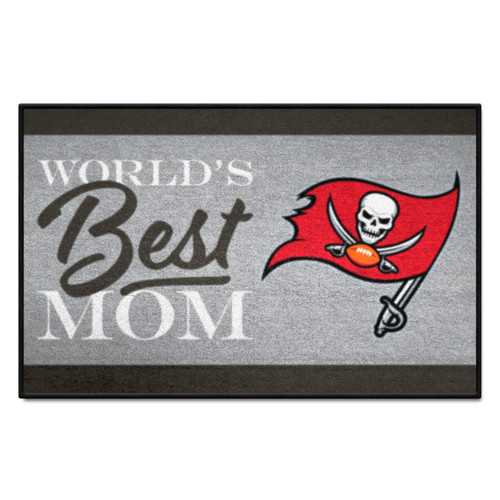19" x 30" Red and Black Contemporary NFL Buccaneers Rectangular Mat - IMAGE 1
