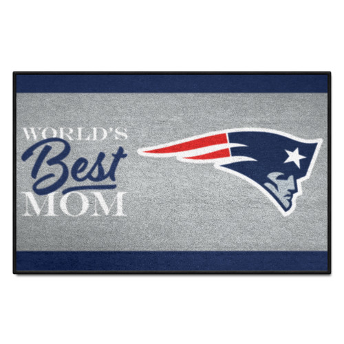 19" x 30" Blue and Red Contemporary NFL Patriots Rectangular Mat - IMAGE 1