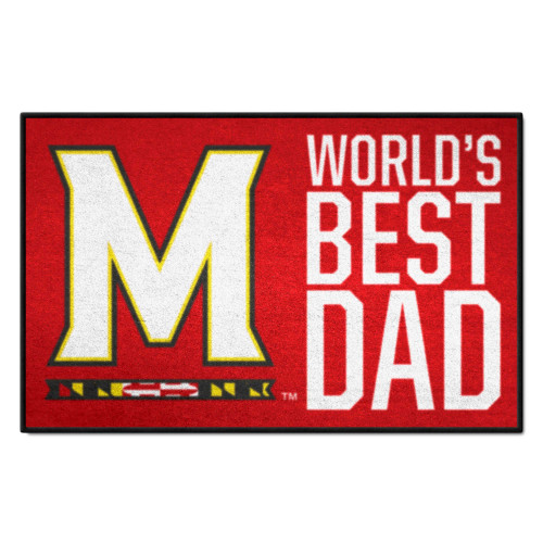 19" x 30" Red and White NCAA Terps "WB Dad" Starter Door Mat - IMAGE 1