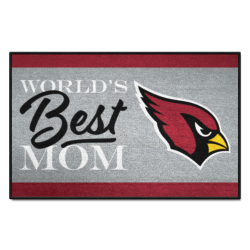 19" x 30" Red and White Contemporary NFL Cardinals Rectangular Mat - IMAGE 1