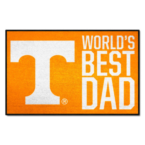 Orange and White NCAA Tennessee Volunteers "World's Best Dad" Rectangular Starter Door Mat 19" x 30" - IMAGE 1