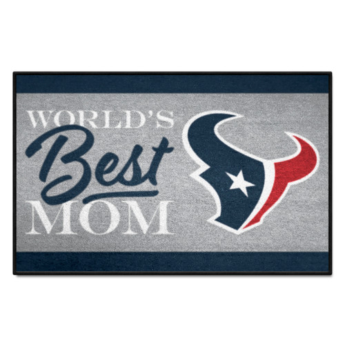 19" x 30" Blue and White Contemporary NFL Houston Texans Rectangular Mat - IMAGE 1