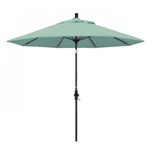 9ft Outdoor Sun Master Series Patio Umbrella With Crank Lift and Collar Tilt System, Turquoise Blue - IMAGE 1