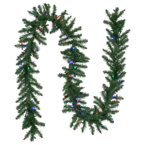 Pre-Lit Winona Fir Artificial Christmas Garland - 9' x 12" - Multi LED Lights - IMAGE 1