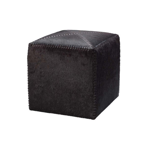 16" Black Accent Small Ottoman - IMAGE 1