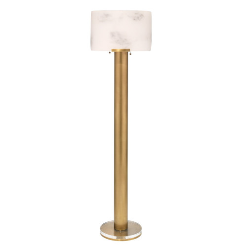 51" Vibrant Antique Brass and White Tall Elegant Elancourt Floor Lamp - IMAGE 1