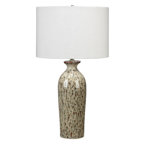 18.75" White Nomad Table Lamp in Brown Reactive Glaze - IMAGE 1