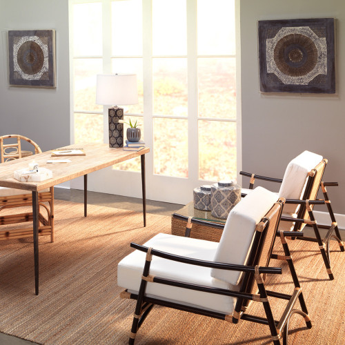 Square Framed Wall Art - 29.5" - Indigo and White - IMAGE 1