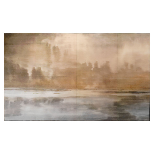 40" Brown and Gray Unique Cloudscape Rectangular Wall Art - IMAGE 1