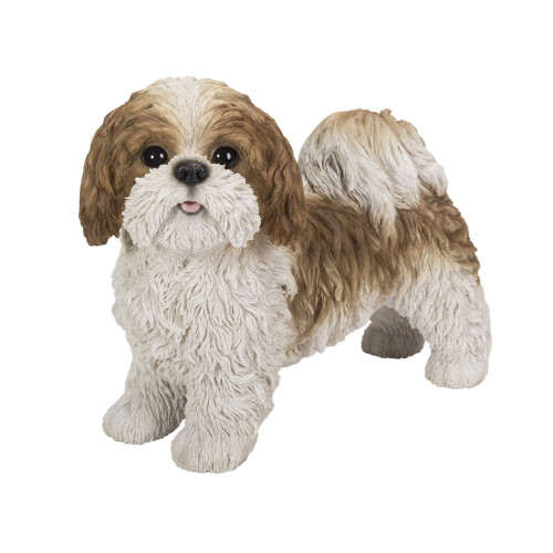 13" Standing Shih Tzu Puppy Outdoor Garden Statue - IMAGE 1