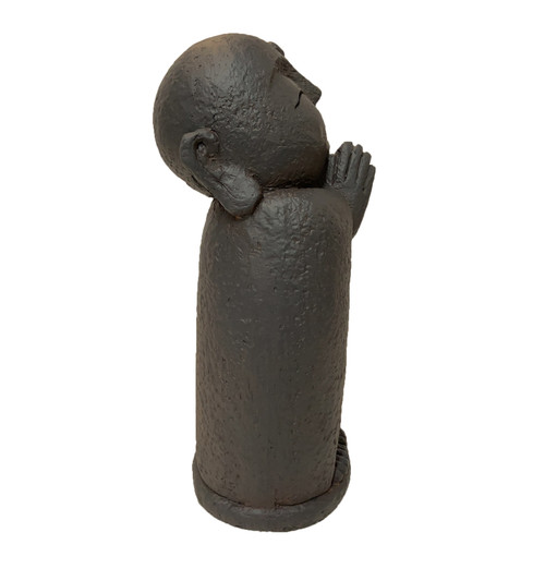 Lucky Japanese Praying Jizo Outdoor Garden Statue - 18.5" - IMAGE 1