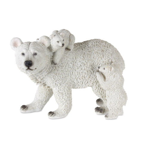 14.25" White Polar Bear Family Statues Christmas Decor - IMAGE 1