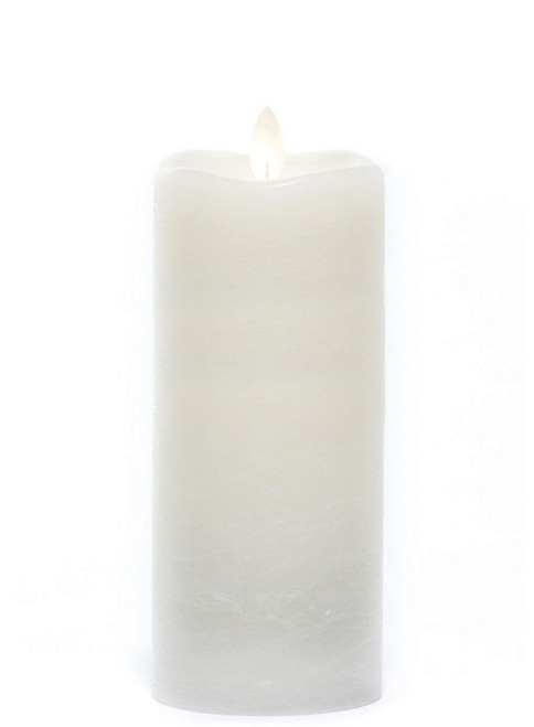 7" Ivory Battery Operated Flameless LED Frosted Pillar Candle - IMAGE 1