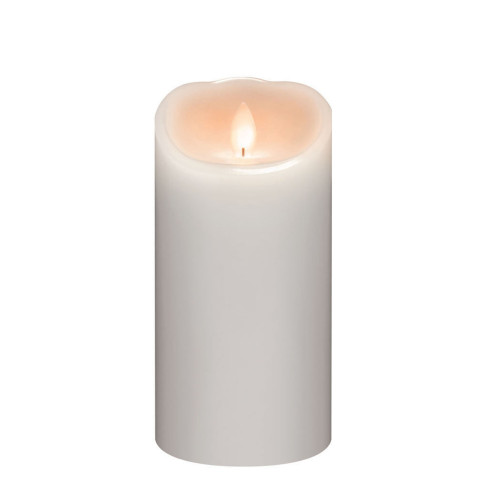 Battery Operated Flameless LED Pillar Candle - 7" - White - IMAGE 1