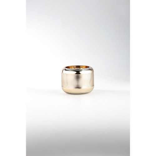 6" Gold Cylinder Shaped Glass Vase - IMAGE 1