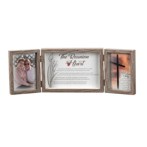 19" Brown and White Reunion Heart Tabletop Photo Frame - IMAGE 1