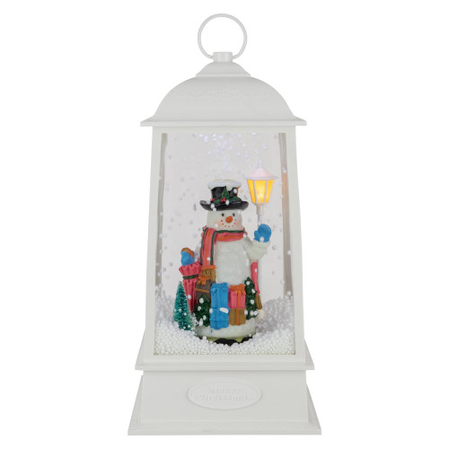 LED Lighted Musical Snowing Snowman Christmas Lantern - 13.5" - IMAGE 1
