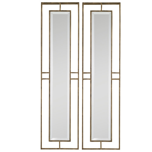 Slim Beveled Glass Mirrors - 30" - Set of 2 - IMAGE 1