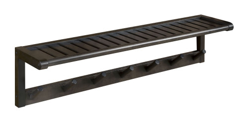 32.25" Espresso Brown Solid Large Peg Rack with Shelf - IMAGE 1