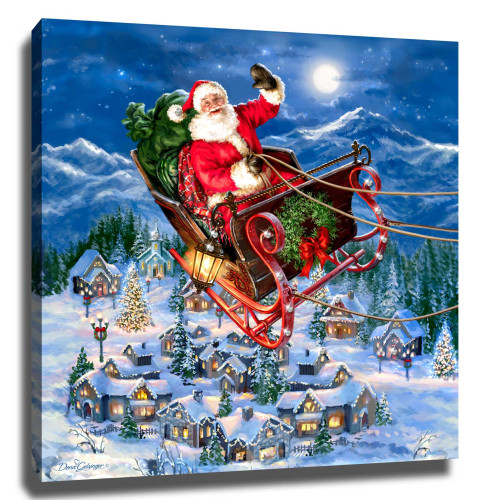 10" Red and Blue Delivering Christmas Wall Art Decor - IMAGE 1