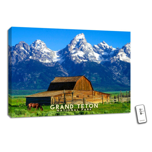Blue and Brown Grand Teton National Parks Wall Art Decor 18" x 24" - IMAGE 1