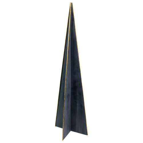 20" Blue and Gold Triangular Christmas Tree Tabletop Decor - IMAGE 1