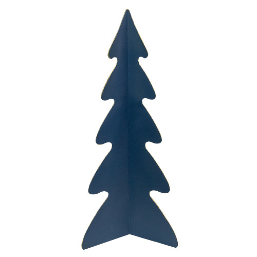 Triangular Christmas Tree with Curved Edges Decoration - 15" - Blue - IMAGE 1