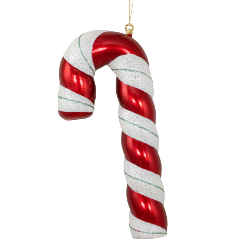 Shatterproof Candy Cane with Glitter Commercial Christmas Ornament - 22" - IMAGE 1