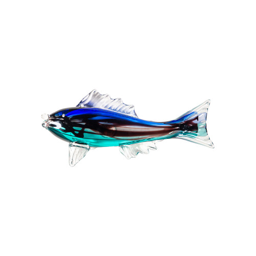 16" Ocean Island Fish Handcrafted Art Glass Figurine - IMAGE 1