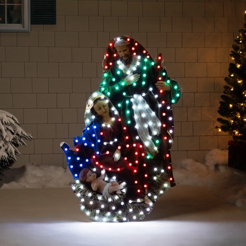 LED Lighted Holy Family Outdoor Christmas Nativity Scene Decoration - 48" - IMAGE 1