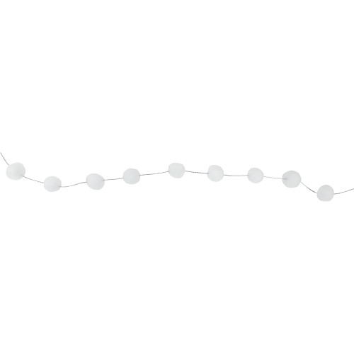 9' White Plush Snowball Christmas Garland - IMAGE 1