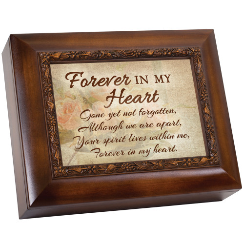 Forever In My Heart Printed Rectangular Urn Box - 10" - Brown and Beige - IMAGE 1
