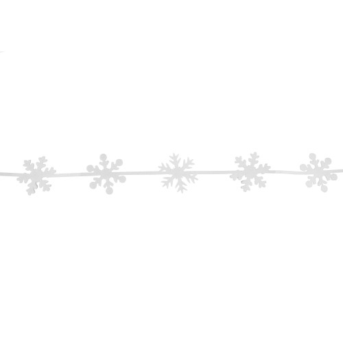 4' White Felt Winter Snowflake Garland - IMAGE 1